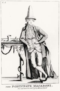 The Fortunate Macaroni, pub. af N. Dandy, 16. Marts 1772 af English School